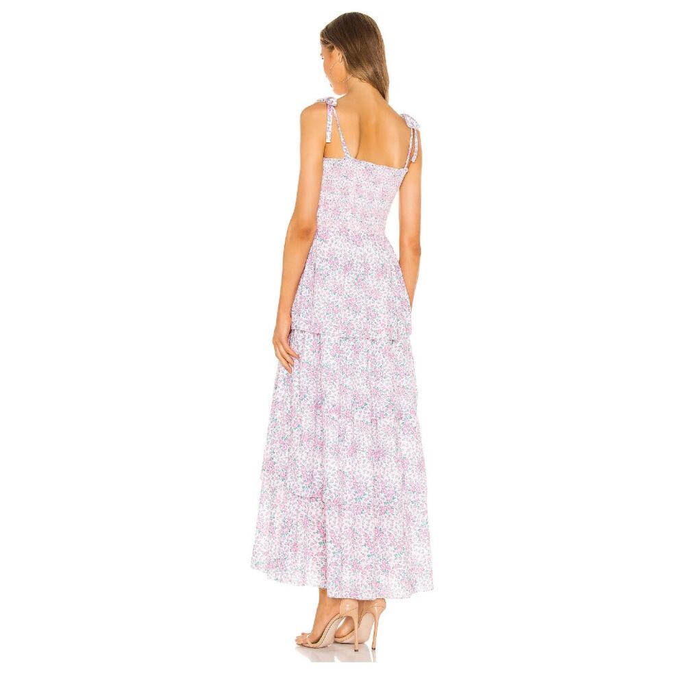 Love Shack Fancy Caressa Maxi Dress Candy Heart Pink Floral Womens New Large - Picture 15 of 16